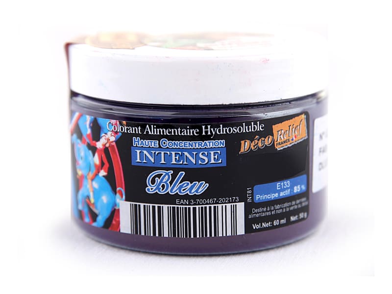Colorante alimentare blu E133 - idrosolubile - 50 g - Déco Relief ...