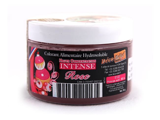 Colorante alimentare in polvere rosa - idrosolubile - 50 g - Déco Relief