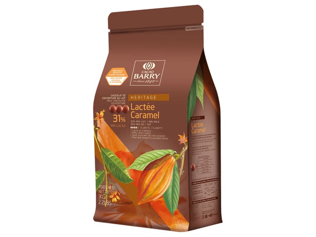 Cioccolata al latte e caramello - 31% cacao - 1 kg - Cacao Barry