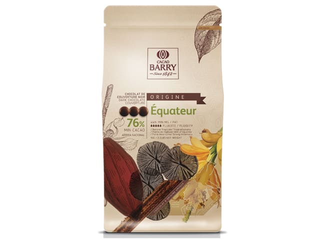 Cioccolato da copertura nero Équateur pastiglie - 76% cacao - 1 kg - Cacao Barry