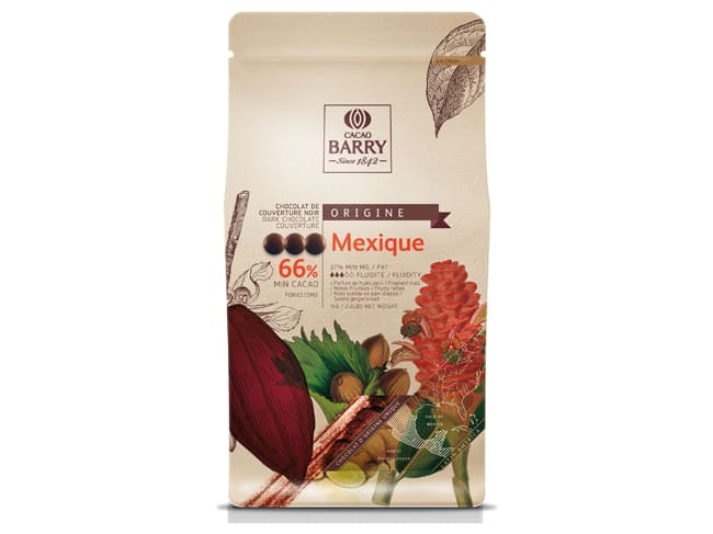 Cioccolato fondente di copertura Mexique (in pastiglie) - 66% cacao - 1 kg - Cacao Barry