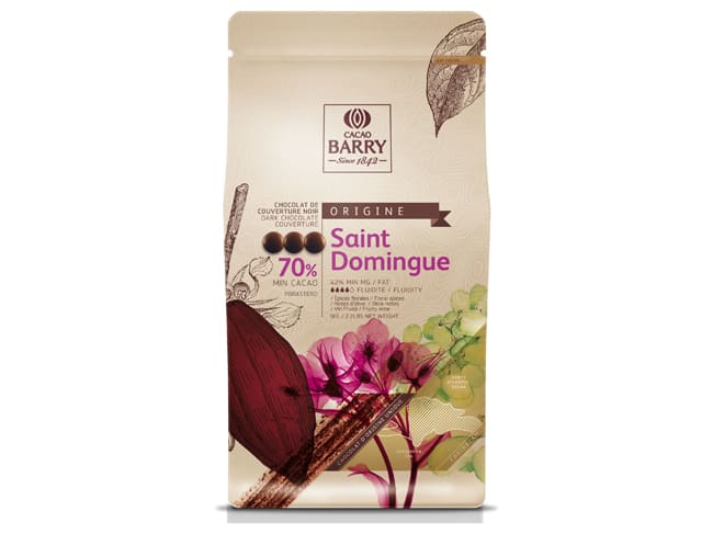Cioccolato fondente di copertura Santo Domingo (in pastiglie) - 70% cacao - 1 kg - Cacao Barry