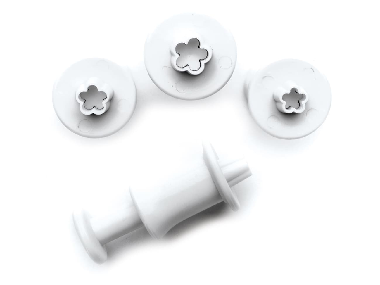 Set Da 4 Stampini A Espulsione Per Fiori E Fiorellini – Tagliapasta In Plastica Per Pasta Di Zucchero E Decorazioni Torte - 4