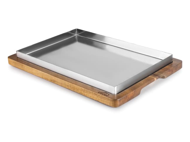 Vassoio da cottura e da presentazione - Acciaio inossidabile e legno di acacia - 33 x 23 cm - Lacor