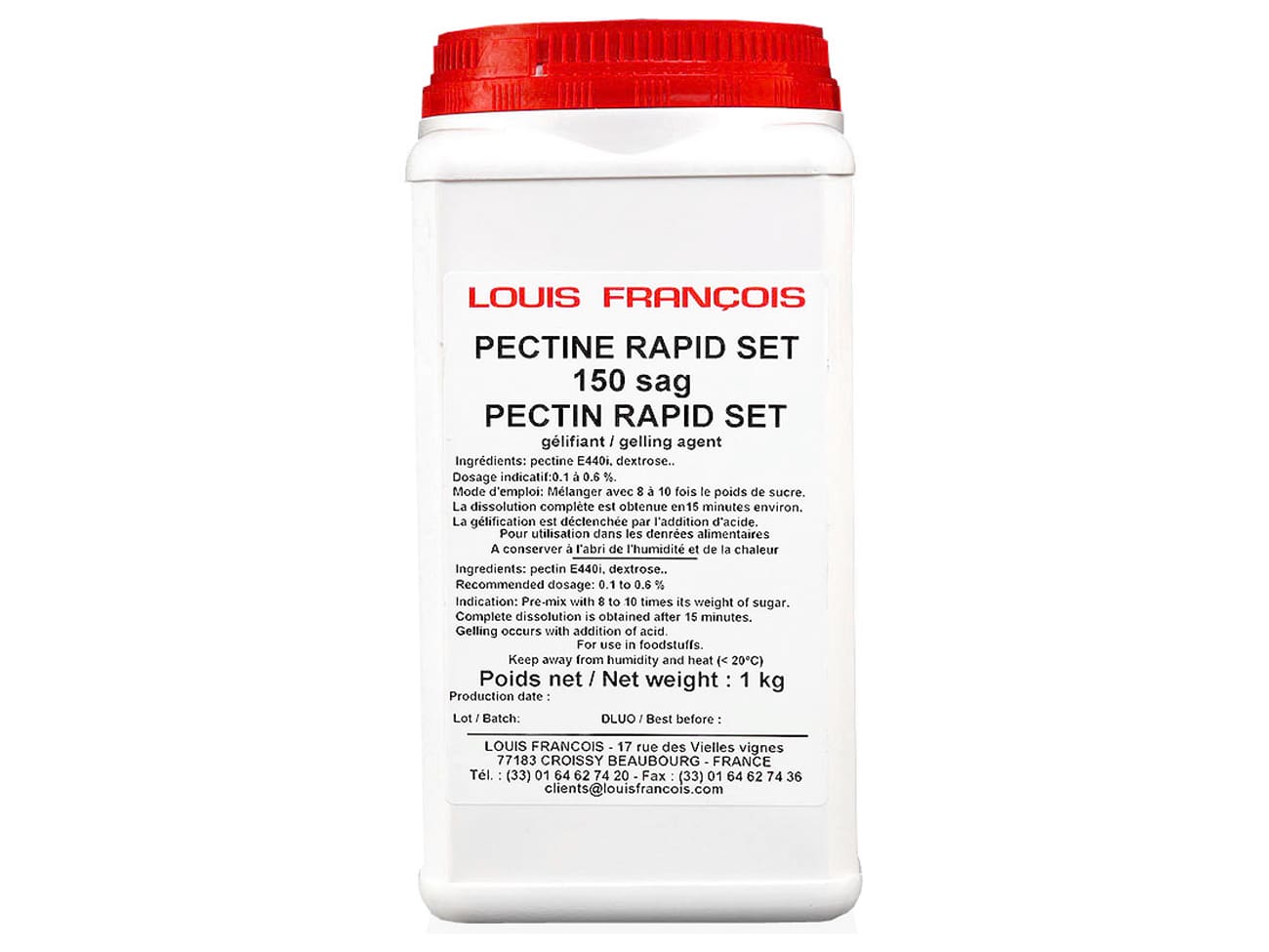 Pectina Rapid Set (agente gelificante) 1 kg Louis François