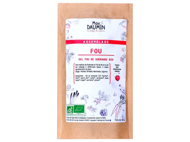 Miscela di sale biologica Sel Fou - 110g - Max Daumin