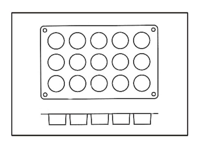 Stampo silicone Silicon Flex - 15 stampini rotondi Ø 4 cm - 30 x 17,5 cm - Silikomart