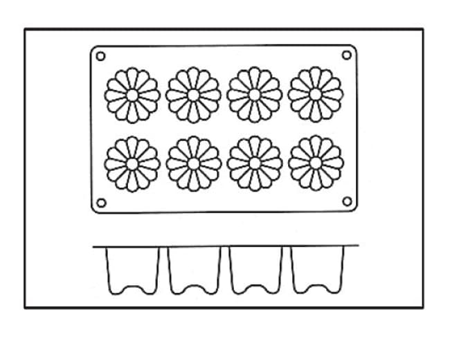 Stampo silicone Silicon Flex - 8 cannelés Ø 5,6 cm - 30 x 17,5 cm - Silikomart