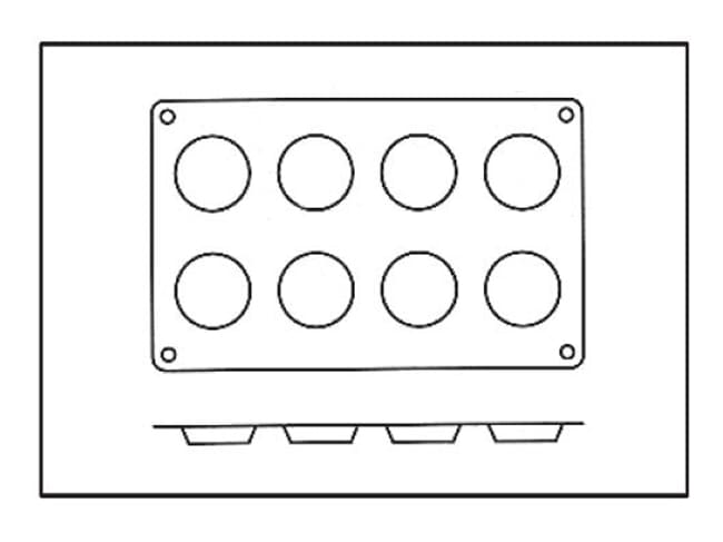 Stampo silicone Silicon Flex - 8 florentine Ø 6 cm - 30 x 17,5 cm - Silikomart