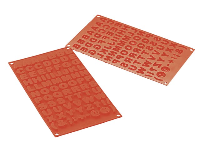 Stampo silicone Silicon Flex - 82 lettere e cartelli - 30 x 17,5 cm - Silikomart