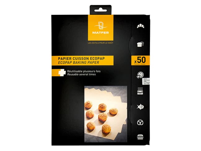 Carta da forno Ecopap (x 50) - Siliconata fronte-retro - 40 x 30 cm - Matfer