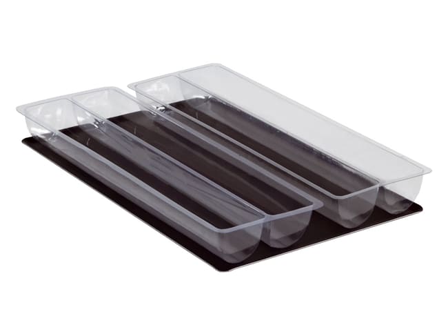 Stampo termoformato per tronchetto (x 10) - Mezza rotonda - Matfer