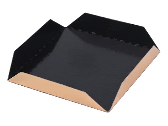 Quadrati piegati bicolore (x 200) - oro e nero - 8 x 8 cm - Meilleur du Chef