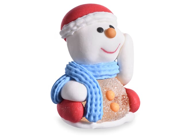 Decorazioni in zucchero e gelatina - Pupazzi di neve - 7 statuette - Modécor