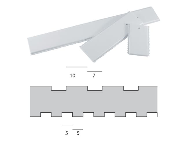 Pettine da decorazione - strisce speciali - Lunghezza 69 cm - Martellato