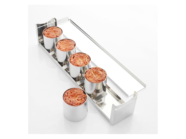 Stampo 5 mini cilindri in acciaio inox - Ø 6 x alt 6 cm - Martellato