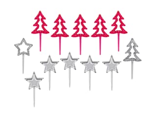 Cake topper per tronchetto di Natale (x 12)