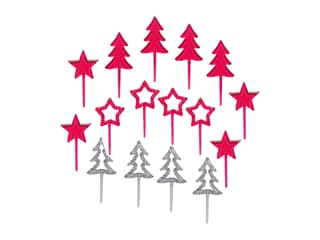 Cake topper per tronchetto di Natale (x 16)