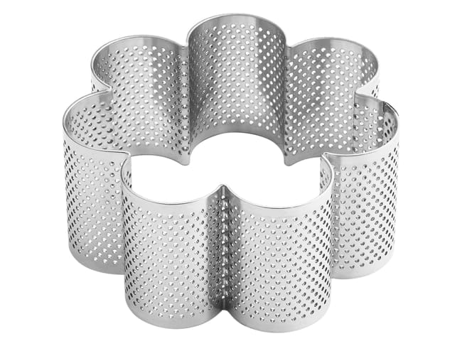 Anello fiore microforato - Per pasta sfoglia - Ø 9,5 x altezza 4.5 cm - Pavoni