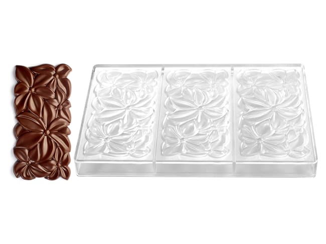 Stampo per tavoletta di cioccolato - Flora - 3 tavolette - Pavoni