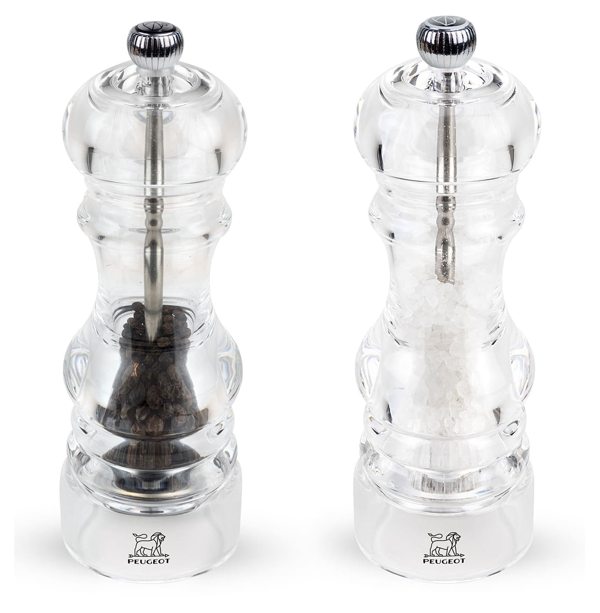 Set Da 2 Macinini Per Sale E Pepe In Acciaio Inox E Vetro – Manuali, Regolabili E Ricaricabili