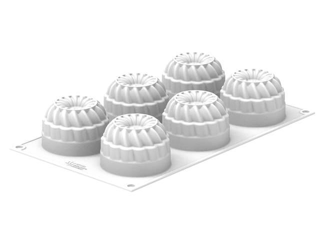 6 Stampi rotondi in silicone - Plein Coeur - Ø 7 x 4,8 cm - Silikomart