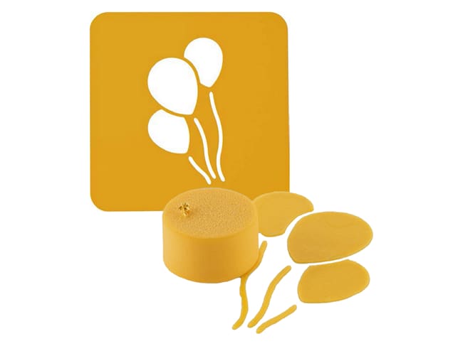 Stencil in silicone Naturae (x 2) - motivo palloncini - 16 x 16 cm - Silikomart