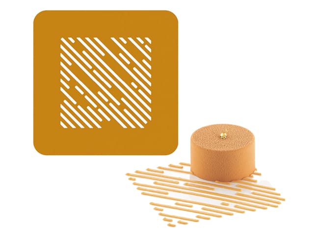 Stencil in silicone Naturae (x 2) - motivo a righe - 16 x 16 cm - Silikomart