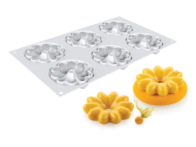 Stampo decorativo - per 6 tartellette Bloom - 30 x 17,5 cm - Silikomart
