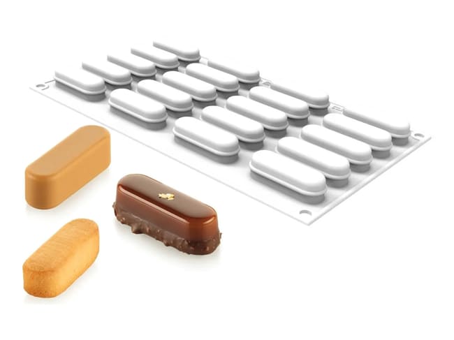 Stampo in silicone - 20 mini-eclairs - 30 x 17,5 cm - Silikomart