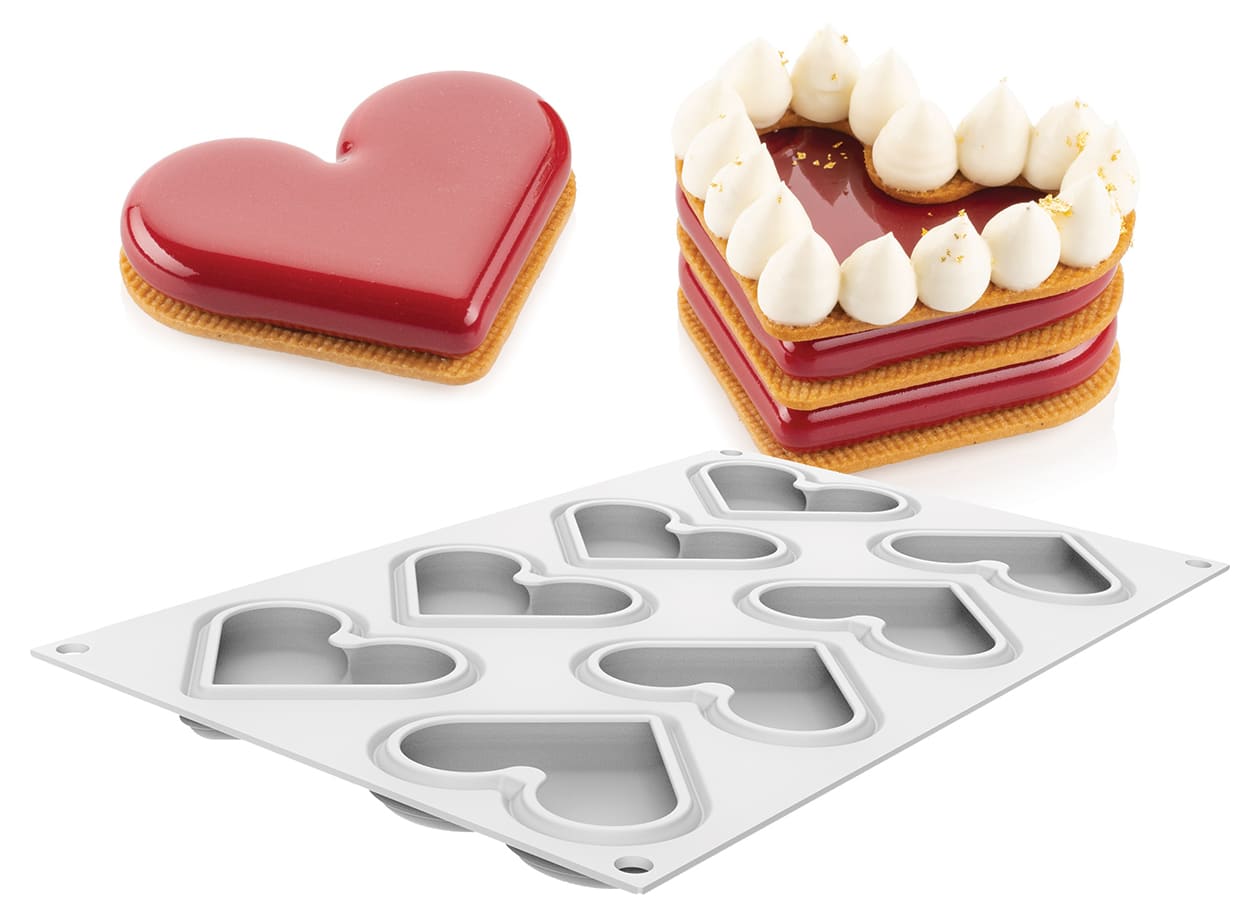 Stampo Cuore Silicone HLCM - Per Cioccolato E Dolci 18,5x12,4cm