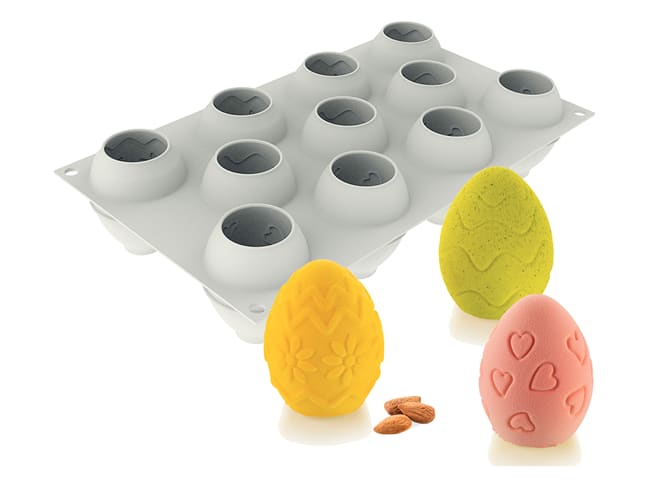 Stampo in silicone Egg - 12 uova decorate - 30 x 17,5 cm - Silikomart