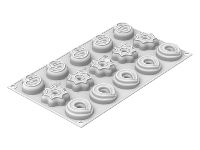 Stampo silicone - 15 danish cookies - 30 x 17,5 cm - Silikomart