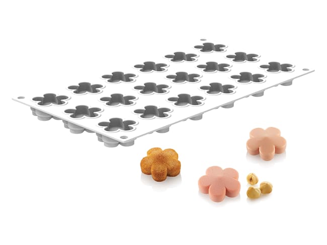 Stampo in silicone con - 18 mini fiori - 30 x 17,5 cm - Silikomart