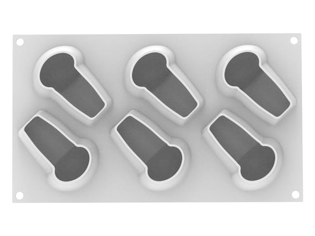 Stampo silicone - 6 babas - 30 x 17,5 cm - Silikomart
