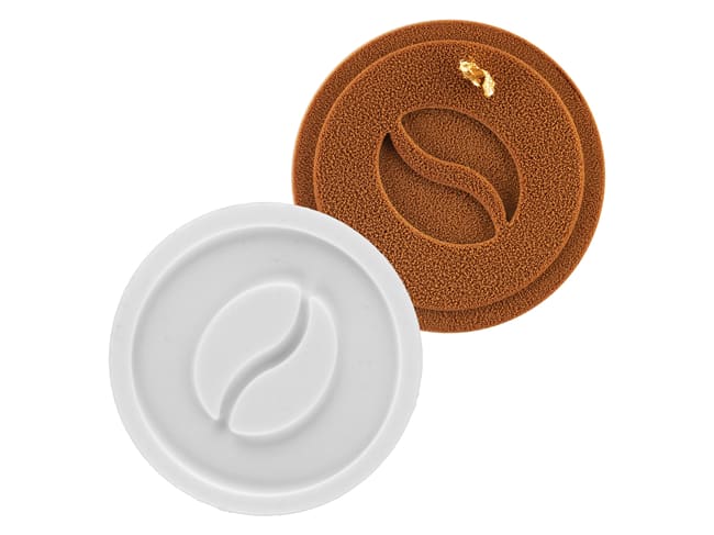 Tappetino decorativo in silicone per chicchi di caffè mini - Ø 6 cm x ht 2 mm - Silikomart