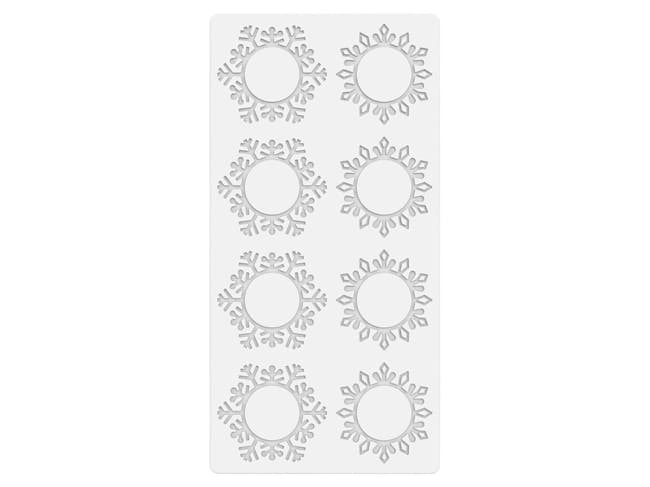 Tappetino decorativo in silicone - 8 corone a forma di fiocco - Ø 9,5 et Ø 8,7 cm - Silikomart