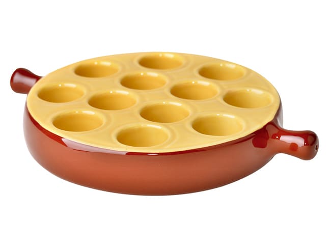 Piatto per lumache - Porcellana smaltata - 12 cavità