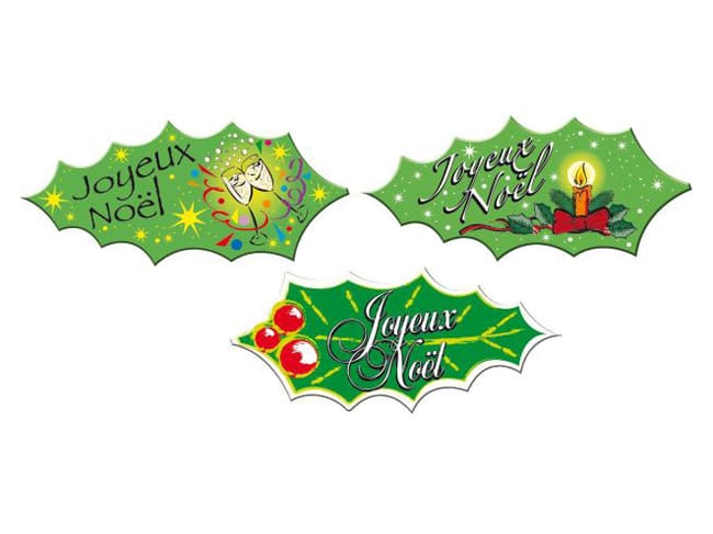 Foglie di agrifoglio in carta wafer (x 24) - Joyeux Noël - Florensuc
