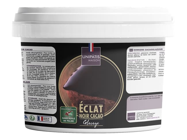Glassa nera brillante - 400 g - Unipatis