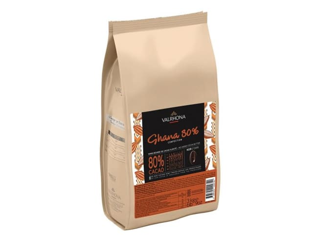 Cioccolato fondente Ghana 80% - 3 kg - Valrhona