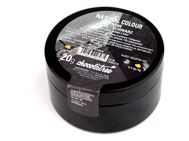 Colorante naturale nero in polvere - idrosolubile - 20 g - Chocolatree