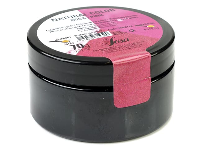 Colorante naturale rosa in polvere - idrosolubile - 70 g - Sosa