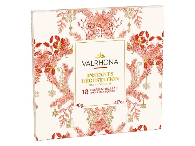 Scatola di 18 cioccolatini quadrati - Valrhona 2025 - 90 g - Valrhona
