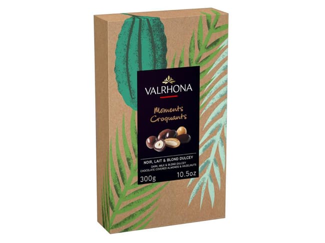 Scatola di mandorle, nocciole - fondenti, latte, dulcey - 300g - Valrhona