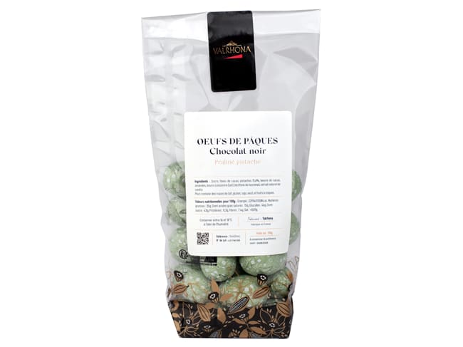 Uova di Pasqua pralinate al pistacchio - cioccolato fondente - 200 g - Valrhona