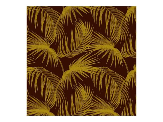 Trasferello per cioccolato - Palme gialle - Confezione da 5 fogli - Valrhona