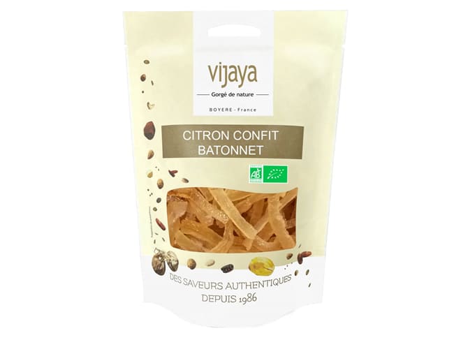 Bastoncini di limone candito biologico - 250 g - Vijaya