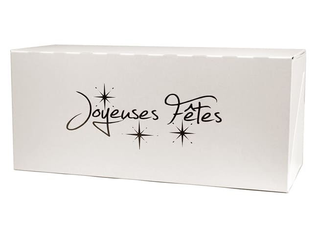 Yule Log Box "Joyeuses Fêtes" - 25 x 13 x 13cm