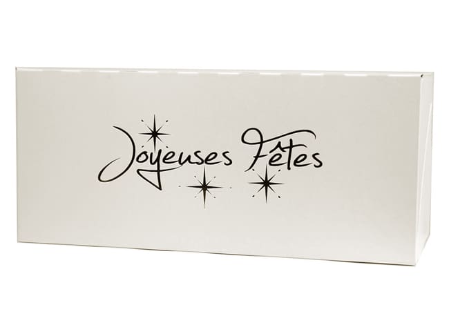 Yule Log Box "Joyeuses Fêtes" - 25 x 13 x 13cm